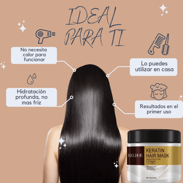 EELHOE mascarilla para el cabello con queratina y colágeno, reparación hidratante profunda